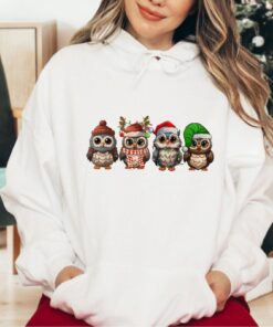 Cute Owl Merry Christmas Funny Sweatshirt Lovely Unique Xmas Gift