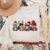 Cute Raccoon With Santa Hat Christmas Lights Sweatshirt Lovely Unique Xmas Gift