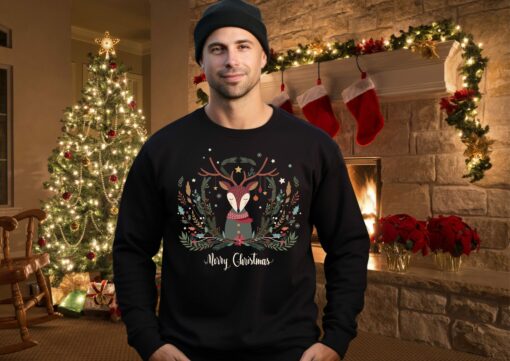 Cute Reindeer Merry Christmas Sweatshirt