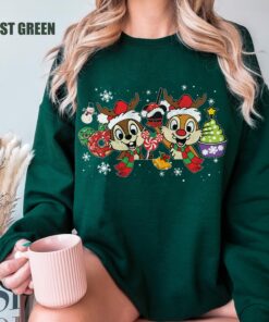 Cute Santa Chip And Dale Snacks Christmas Sweatshirt Lovely Unique Xmas Gift