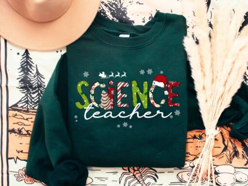 Cute Science Teacher Christmas Sweatshirt Unique Xmas Gift