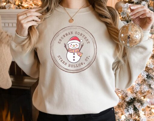 Cute Snowman Contest Stars Hollow Christmas Sweatshirt