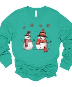 Cute Snowmen In The Snow Sweatshirt Trendy Unique Christmas Gift