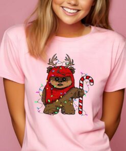 Cute Star Wars Characters Reindeer Wicket Ewoks Endor Christmas Lights Sweatshirt