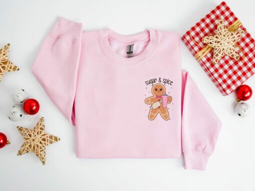 Cute Sugar And Spice Pocket Size Christmas Ginger Cookie Sweatshirt