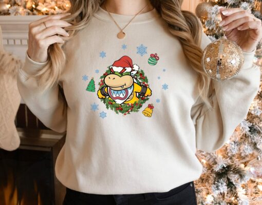 Cute Super Mario Christmas Santa Hat Sweatshirt