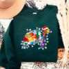 Cute Turtle With Christmas Lights Sweatshirt Lovely Unique Xmas Gift
