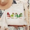 Cute Unicorn With Santa Hat Christmas Lights Sweatshirt Lovely Unique Xmas Gift