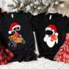 Cute Wall-E And Eve Santa Hat Christmas Disneyland Couples Xmas Sweatshirt