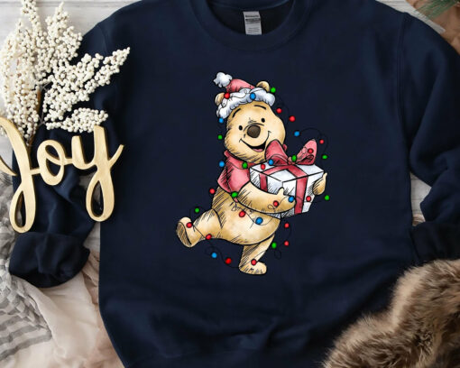 Cute Winnie The Pooh Pooh Bear Santa Christmas Sweatshirt