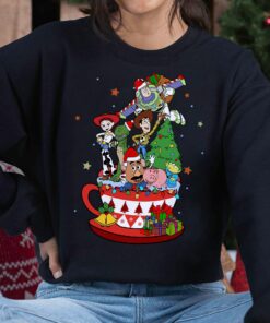 Cute Woody Jessie Buzz Lightyear Christmas Tea Cup Christmas Sweatshirt