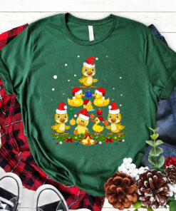 Cute Yellow Duck Christmas Tree Sweatshirt Lovely Unique Xmas Gift
