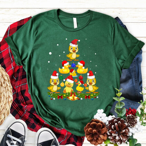 Cute Yellow Duck Christmas Tree Sweatshirt Lovely Unique Xmas Gift