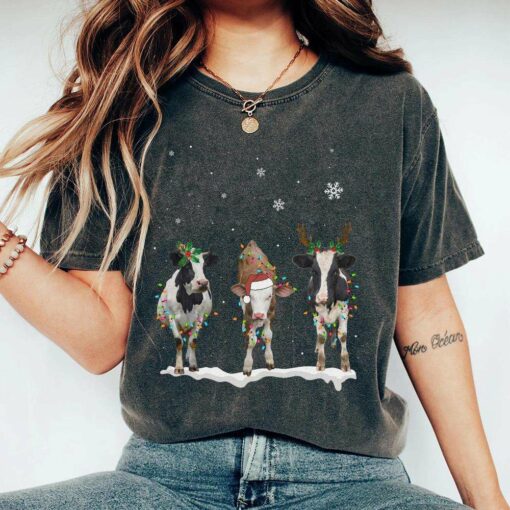 Dairy Cattle Christmas Lights T-Shirt