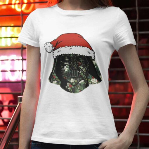 Darth Vader Xmas Print Helmet T-Shirt Star Wars