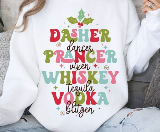 Dasher Dancer Prancer Retro Colorful Christmas Lovely Unique Xmas Gift