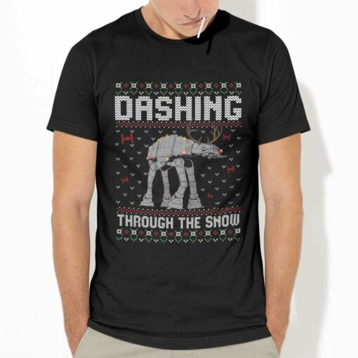 Dashing Through The Snow Christmas T-Shirt Star Wars