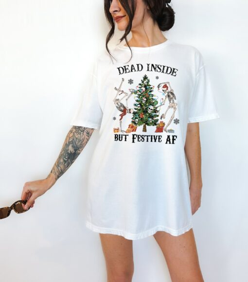 Dead Inside But Festive AF Funny Skeleton Hiphop Lovely Unique Christmas Gift