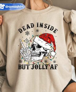 Dead Inside But Jolly AF Skeleton Christmas Sweatshirt