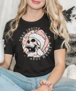 Dead Inside But Merry Scary Skeleton Christmas Funny Trendy Unique Xmas Gift