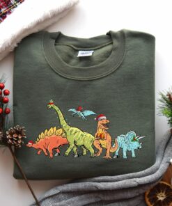 Dinosaur Christmas Lights Sweatshirt T-Rex Merry Christmas Lovely Unique Xmas Gift