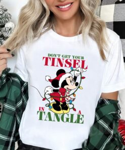 Disney Christmas Minnie Mouse Santa Don’t Get Your Tinsel In A Tangled Tinsel Sweatshirt Lovely Unique Xmas Gift