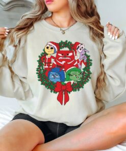 Disney Inside Out Joy Anger Sadness Fear Disgust Christmas Disneyland All The Feels Xmas Sweatshirt