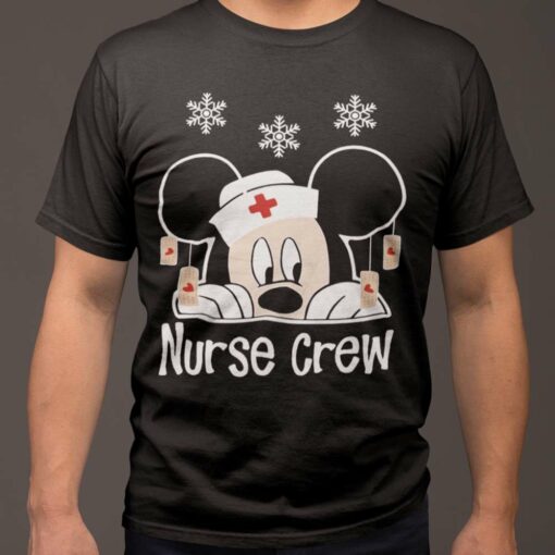 Disney Mickey Nurse Crew Christmas Tee