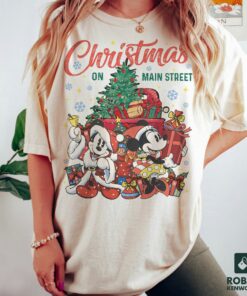 Disney Minnie Mickey Christmas On Main Street Sweatshirt Xmas Gifts