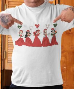 Disney Princess with Mickey Balloon Christmas T-shirt