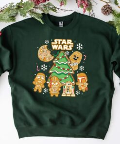 Disney Star Wars Characters Darth Vader Chewie Ginger Cookies Christmas Sweatshirt