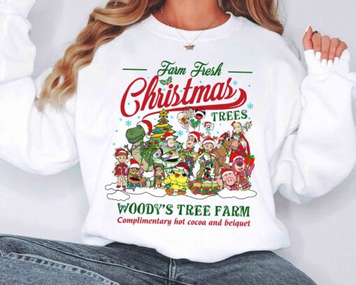 Disney Toy Story Christmas Tree Farm SweatShirt Cute Xmas Gift