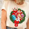 Disneyland Alice In Wonderland Christmas Wreath White Rabbit Cheshire Cat Santa Sweatshirt Lovely Unique Xmas Gift