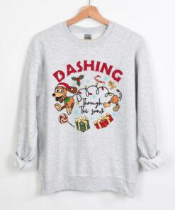 Disneyland Animal Kingdom Cute Slinky Dog Dashing Through The Snow Sweatshirt Lovely Unique Xmas Gift