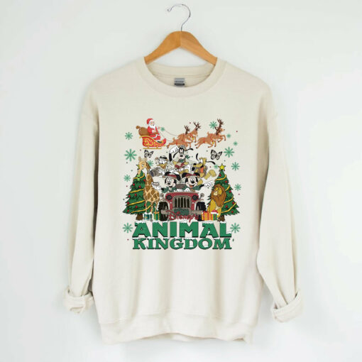 Disneyland Animal Kingdom Mickey and Friends Christmas Safari Trip Sweatshirt Lovely Unique Xmas Gift