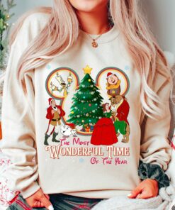 Disneyland Beauty And The Beast Xmas Tree Mickey Head The Most Wonderful Time Of The Year Sweatshirt Lovely Unique Xmas Gift