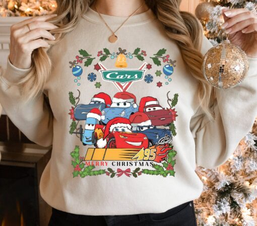 Disneyland Cars Lightning McQueen Tow Mater Christmas Sweatshirt Cool Unique Xmas Gift