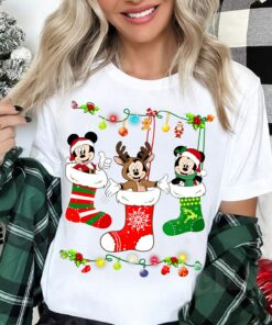 Disneyland Christmas Sock Mickey Mouse Santa Christmas Sweatshirt Lovely Unique Xmas Gift