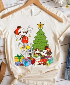 Disneyland Classic Mickey And Minnie Christmas Tree And Presents Cute Sweatshirt Unique Xmas Gift