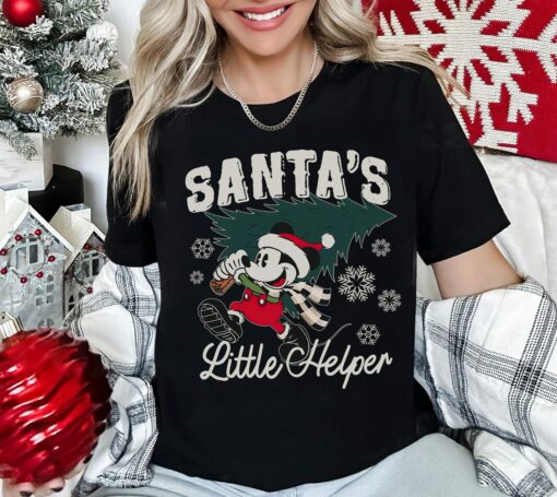 Disneyland Classic Mickey Mouse Santa’s Little Helper Family Christmas Sweatshirt Lovely Unique Xmas Gift