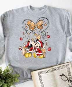 Disneyland Cute Couples Mickey And Minnie Mouse Christmas Lights Sweatshirt Lovely Unique Xmas Gift