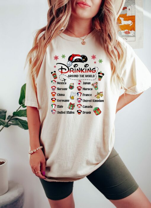 Disneyland Cute Drinking Around The World Christmas Sweatshirt