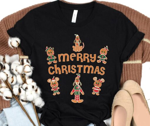 Disneyland Cute Mickey Mouse And Friends Gingerbread Cookies Santa Christmas Sweatshirt Unique Xmas Gift