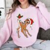 Disneyland Cute Santa Bambi Christmas Lights Sweatshirt Lovely Unique Xmas Gift