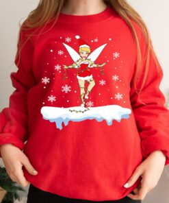 Disneyland Cute Santa Tinker Bell Christmas Matching Holiday Sweatshirt