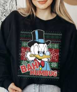 Disneyland DuckTales Christmas Scrooge McDuck Bah Humbug Funny Sweatshirt Unique Xmas Gift
