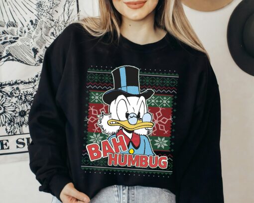 Disneyland DuckTales Christmas Scrooge McDuck Bah Humbug Funny Sweatshirt Unique Xmas Gift