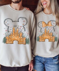 Disneyland Gingerbread Cookies Castle Mickey Minnie Christmas Sweatshirt Lovely Unique Xmas Gift