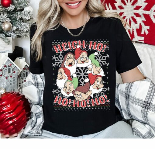 Disneyland Ho Ho Ho Snow White and Seven Dwarfs Ugly Christmas Sweater