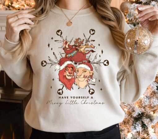 Disneyland Lion King Have Yourself A Merry Little Christmas Sweatshirt Lovely Unique Xmas Gift